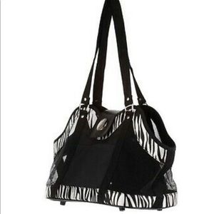 NWT New York Dog Black Zebra Open Tote Dog/Cat Travel Carrier Case Soft Sided
